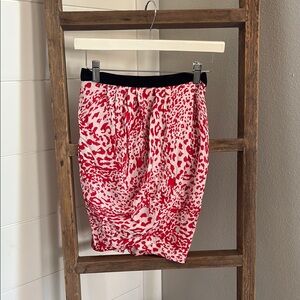 Maje Red and White Patterned Skirt